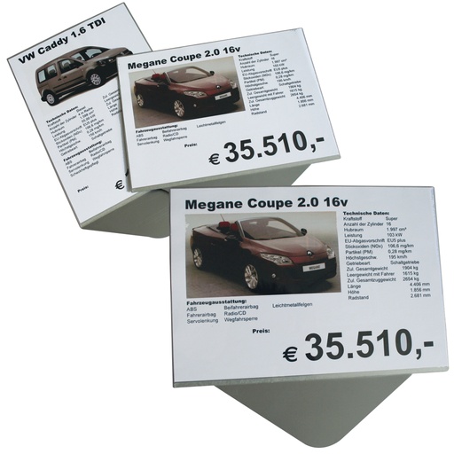 Pochettes en aluminium pour fixation au pour pare-brise