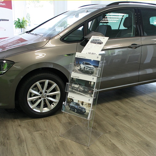 [713000980] Brochurehouder  "3 x A4" in acrylglas  met affichehouder