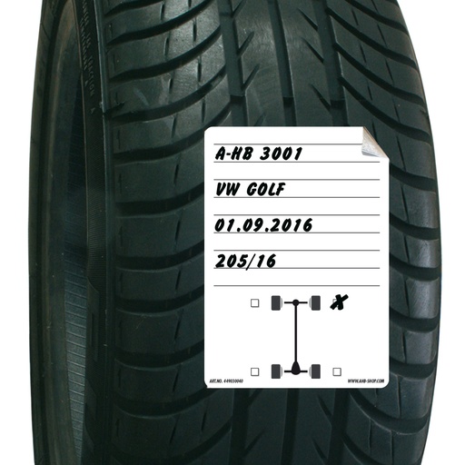 [449200020] Bandenstickers A6 voor bandenopslag x100