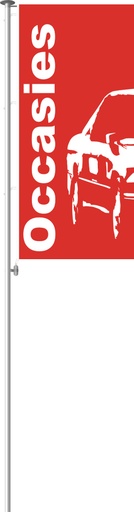 [333015NL] Drapeau "Occasies" 200 x 95 cm - Esquisse Rouge