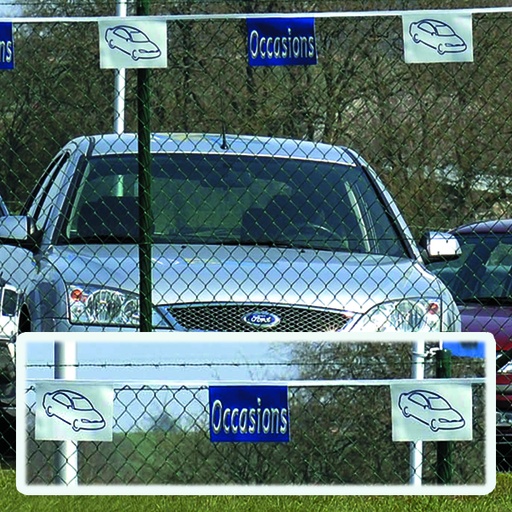 [344120] Vlaggenslinger Occasion Blauw / Zilver Diamant