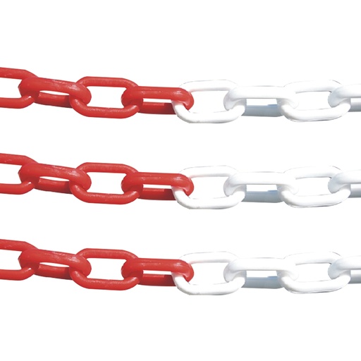 [444020080] Ketting in plastiek per meter - Rood et wit